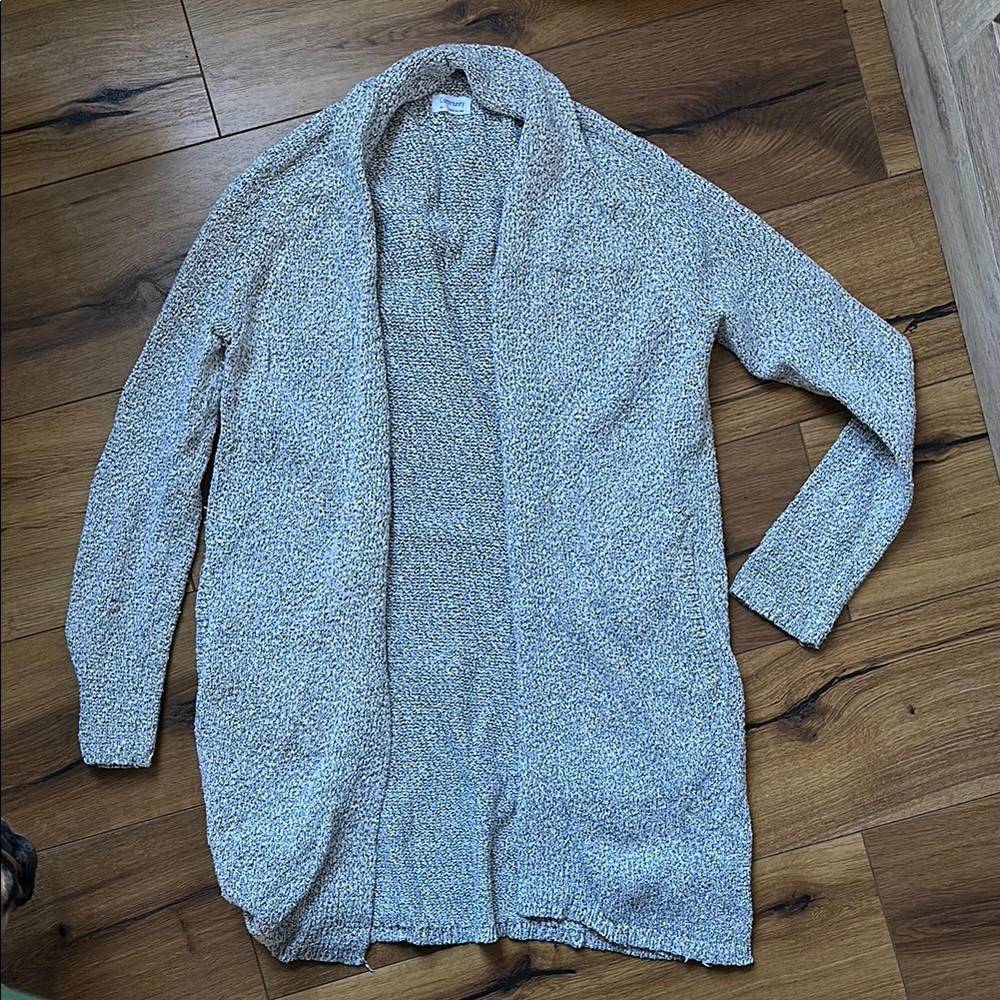 Gray Longline Cardigan Sweater